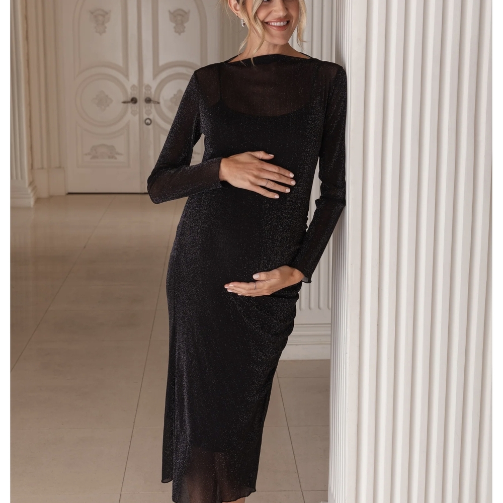 Elegant Black Maternity Dress